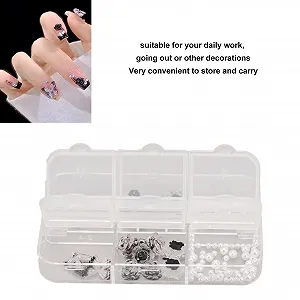 3D Украшения для ногтей Черно-белые Бабочки Блестки для ногтей Украшения со стразами Аксессуары для блесток для DIY поделок Дизайн ногтей Маникюрный декор synthetic.ua - Фото 1