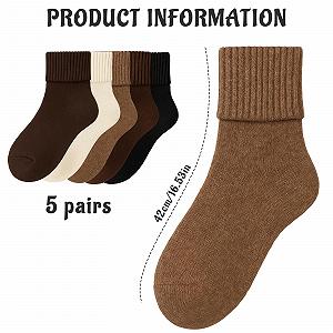 Женские Теплые Носки 5 пар Вязаные зимние носки Мягкие носки для сна 5 цветов Размер 35-41 synthetic.ua - Фото 1