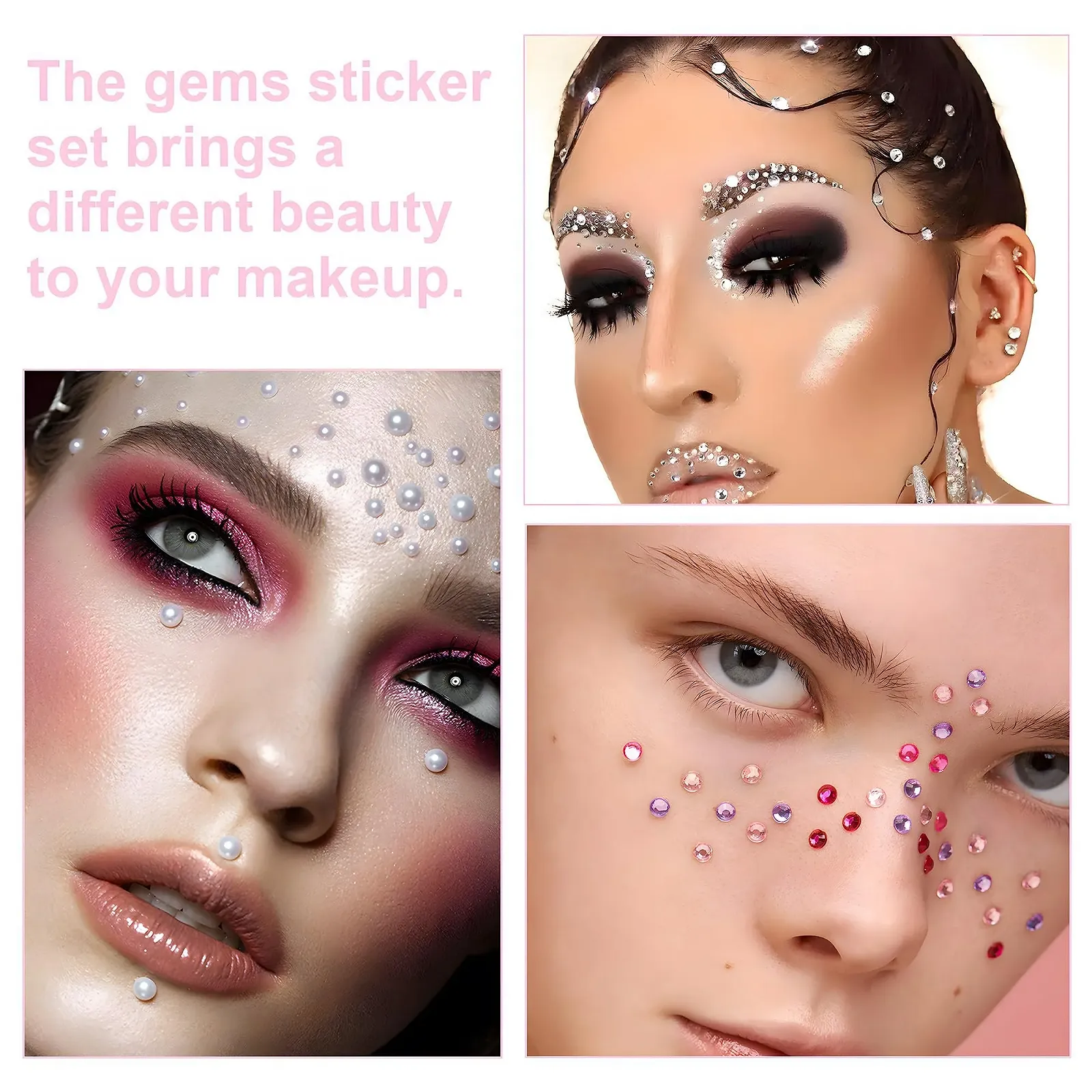 Набор наклеек с блестками 16 шт. + пинцет Разноцветные и разных размеров, фото №6