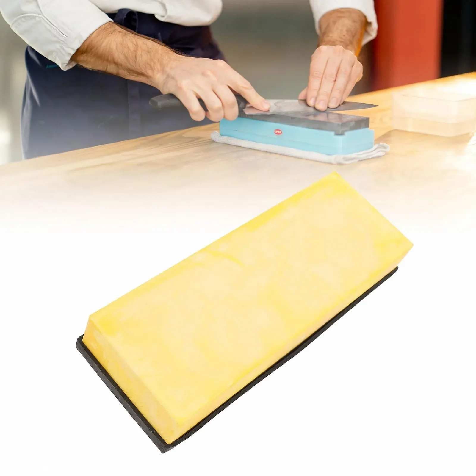 Точильний камінь для ножів Aluminum Oxide 5000 Grit з нековзною основою білий, фото №3