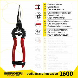 Ножницы Berger 1600 19x5x2 см Красный synthetic.ua - Фото 1