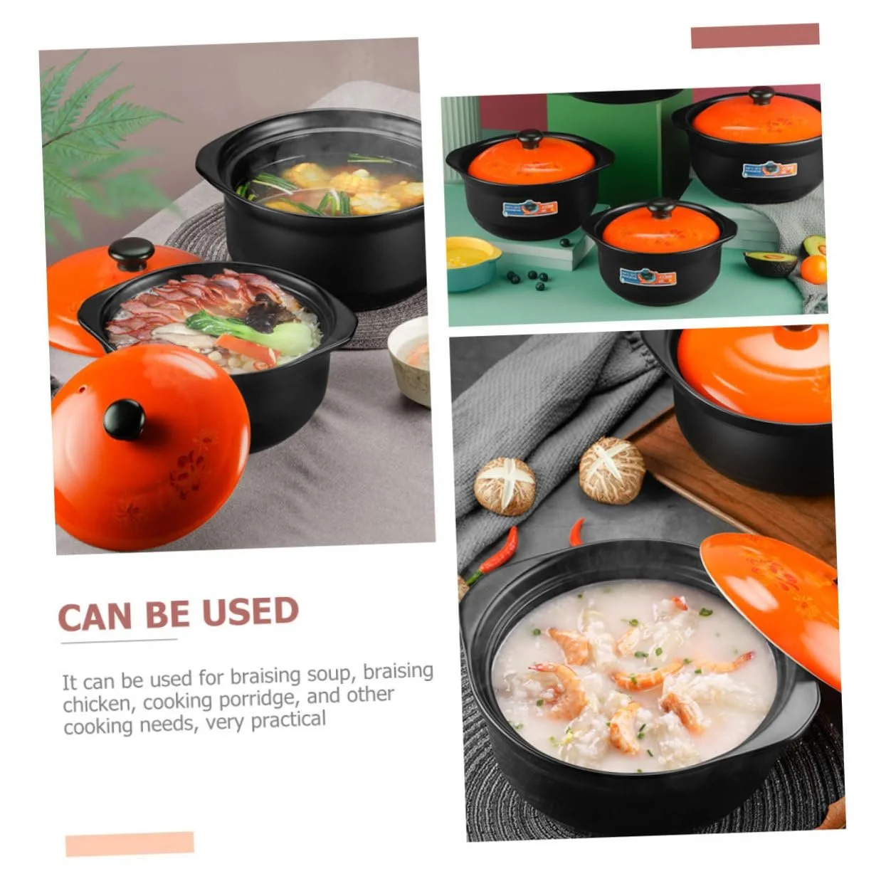 Каструля для тушкування керамічна з кришкою велика, фото №9