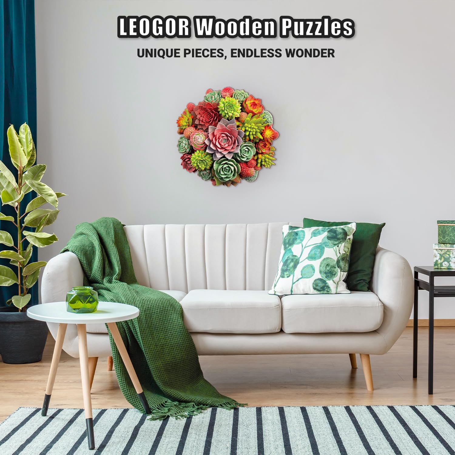 Дерев'яний пазл LEOGOR Succulent Spectrum 350 елементів 40 x 39 см, фото №4