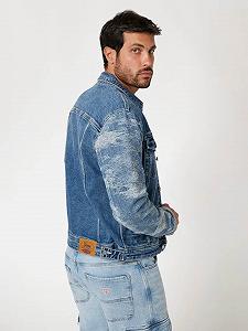 Чоловіча джинсова куртка Guess Dillon Темно-синій - L synthetic.ua - Фото 1