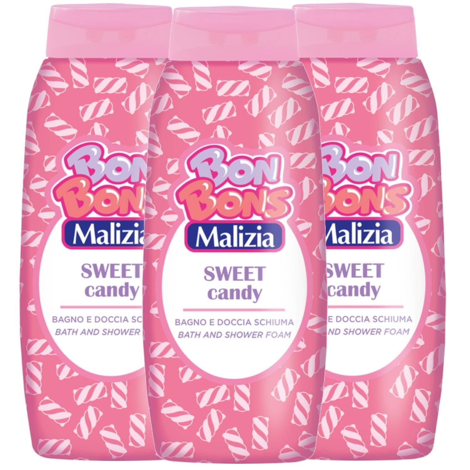 Піна для ванни Malizia Sweet Candy кремова та лагідна формула 500 мл (3 шт), фото №1 Піна для ванни Malizia Sweet Candy кремова та лагідна формула 500 мл (3 шт), фото №1