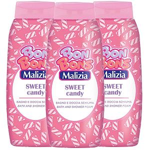 Піна для ванни Malizia Sweet Candy кремова та лагідна формула 500 мл (3 шт) - Фото 1