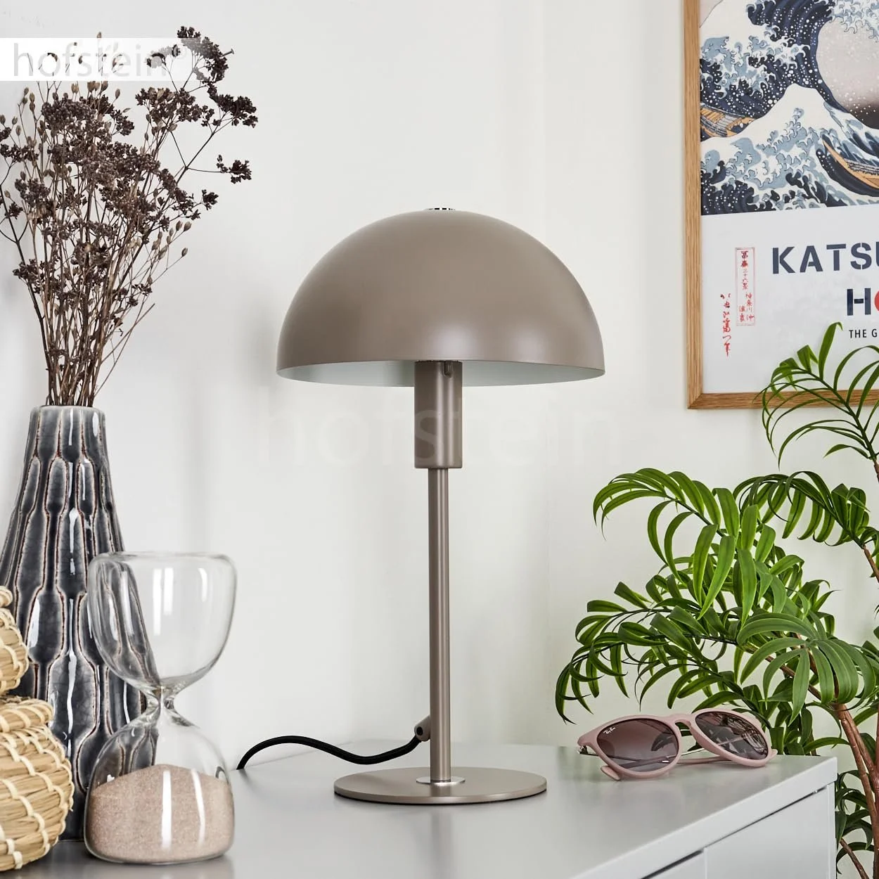 Настільна лампа Tati Метал Сірий/Білий Кругла Retro/Vintage 1-Bulb Ø 20 см В 35 см E14, фото №3