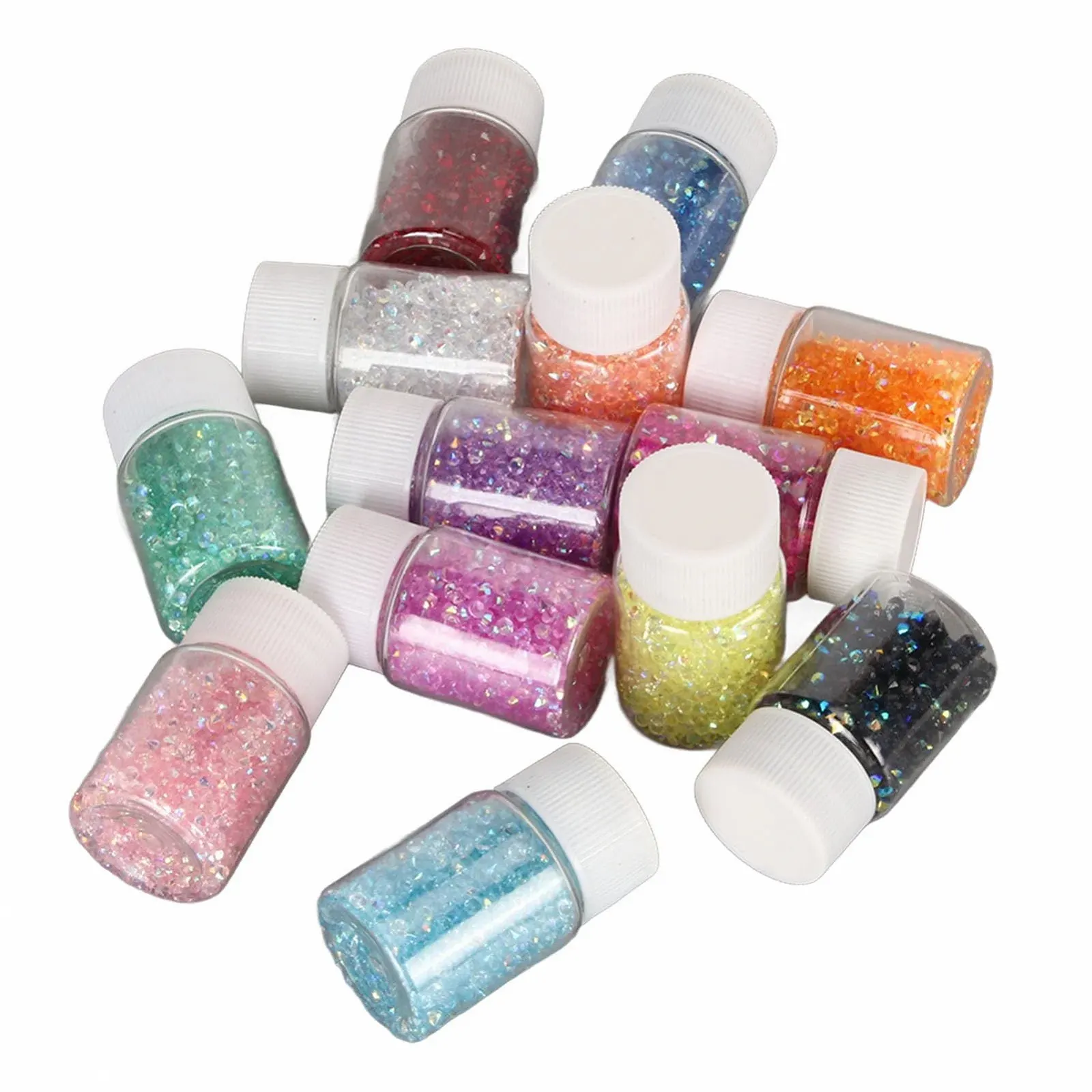 Крошечные Стразы для ногтей 13 цветов Кружевная подложка Высокая яркость Разноцветные стразы Многогранная огранка Стойкий цвет, фото №7