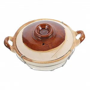 Горшок для запекания Garneck глиняный с ручкой для пасты и супов антипригарный цельнолитой - Фото 1