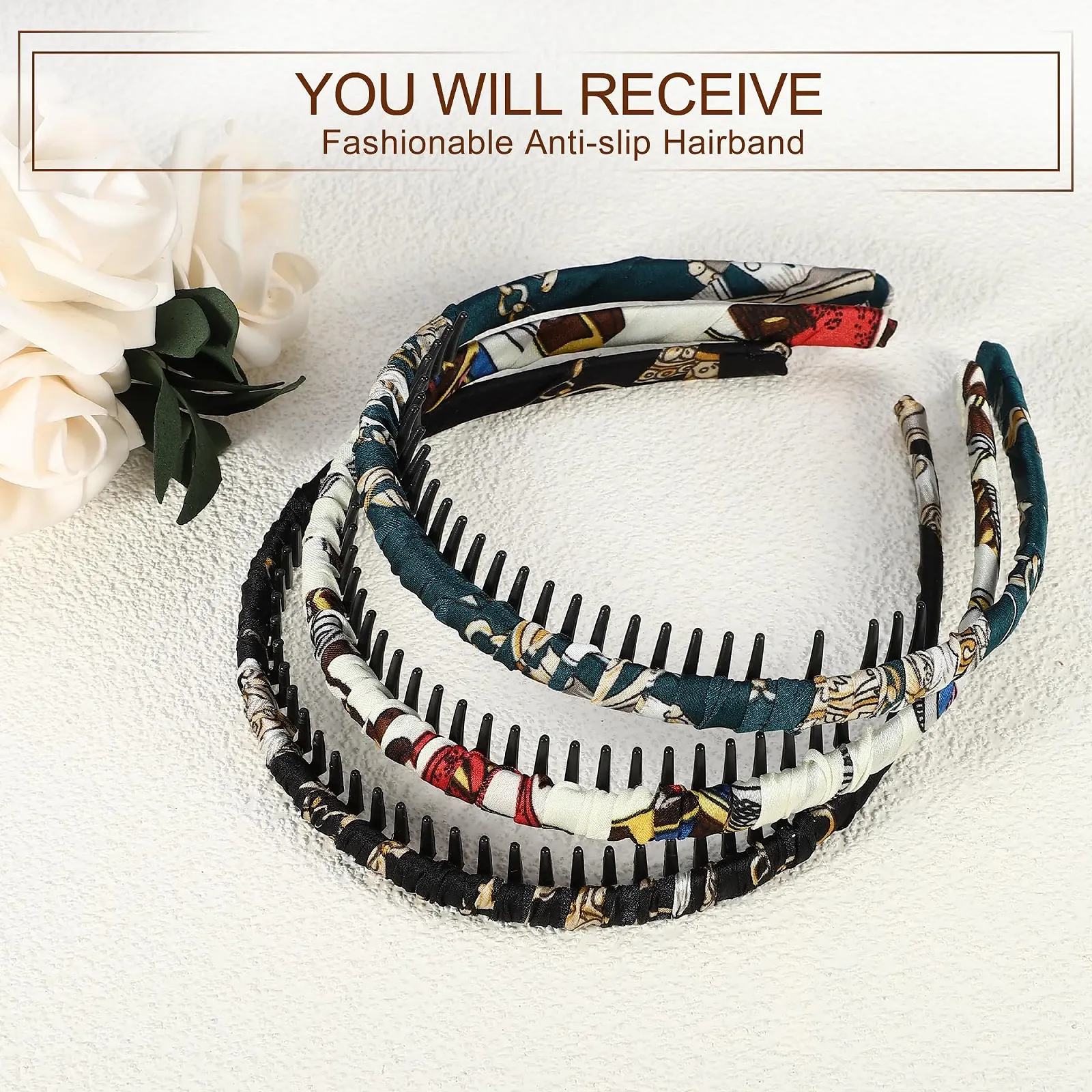 Обруч для волосся з гребінцем VOCOSTE, 3 шт., фото №7