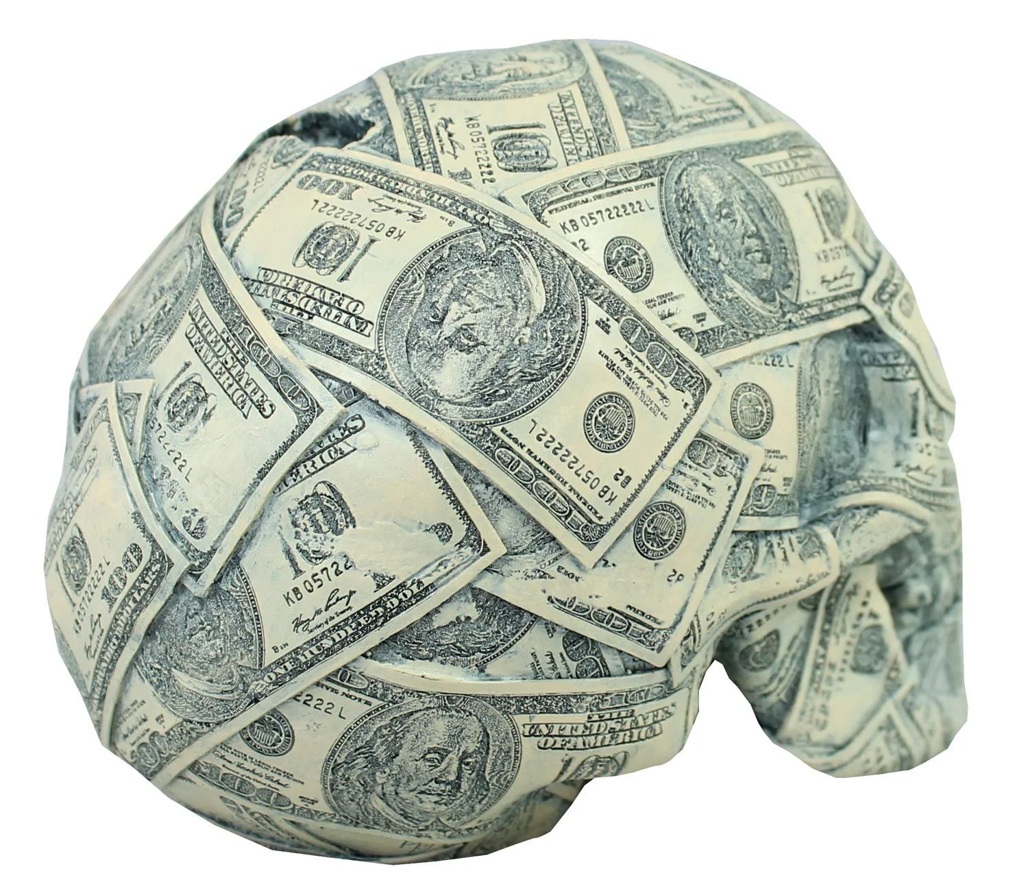 Скарбничка Skull Dollar полірезин 14х12х18 см Чорний/Зелений, фото №3