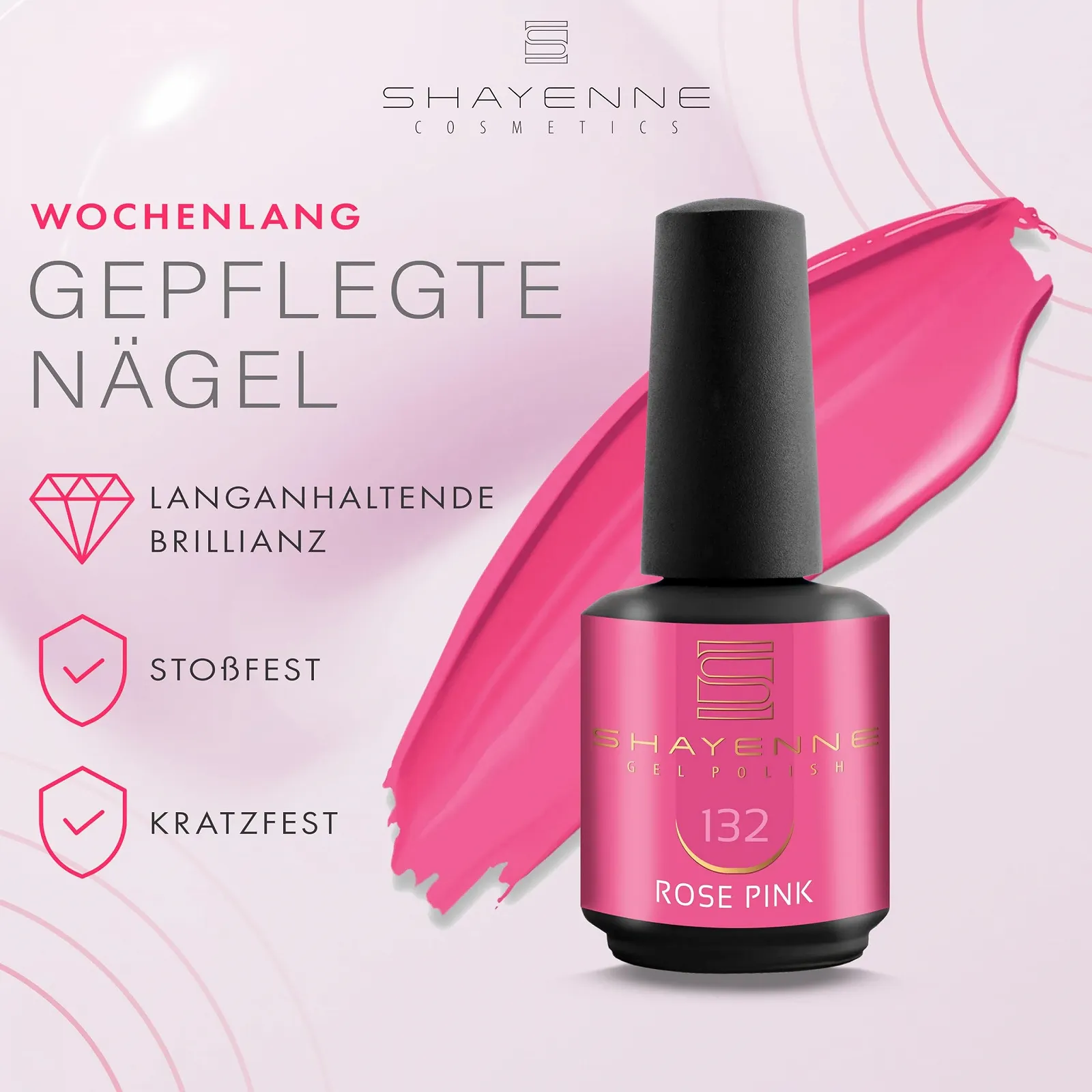 Гель-лак SHAYENNE 132 Розовый Rose Pink, 15 мл, фото №6