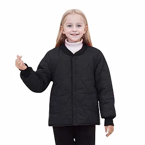 Зимняя куртка для девочек и мальчиков, утепленная, теплая, детская куртка, флисовая однотонная зимняя куртка-бомбер для детей, ветрозащитная, дышащая, ветронепродуваемая - Фото 1