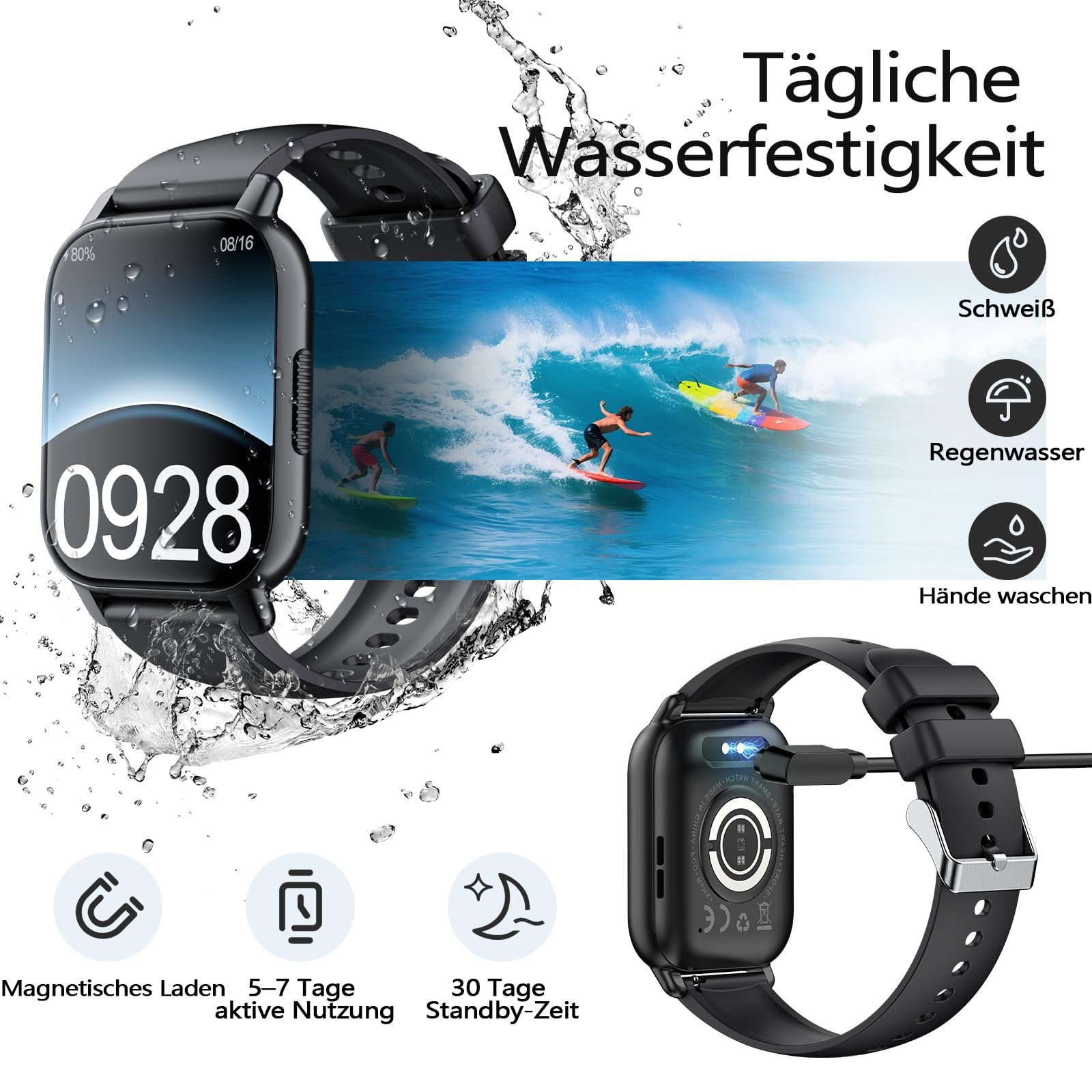 Смарт-часы для мужчин и женщин 1.91 Inch HD Touch, с монитором сердечного ритма SpO2, монитором сна, шагомером IP68, водонепроницаемые с 112+ спортивными режимами, с функцией телефона для iOS и Android, фото №5
