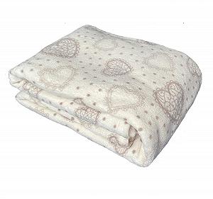 Покривало heimtexland XL кантрі шик з сердечками в кремовому кольорі, дуже м'яка, безворсова, кантрі хаус, 150 x 200 см, тип 283 synthetic.ua - Фото 1