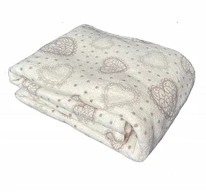 Покривало heimtexland XL кантрі шик з сердечками в кремовому кольорі, дуже м'яка, безворсова, кантрі хаус, 150 x 200 см, тип 283 synthetic.ua - Фото 1