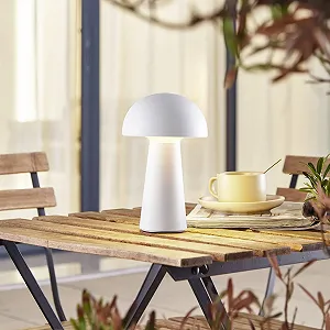 Настільна лампа Lindby Zyre LED димована біла synthetic.ua - Фото 1