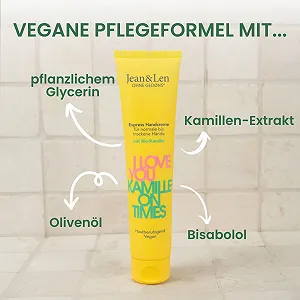 Крем для рук Jean & Len I Love You Kamilleon Times для нормальной и сухой кожи рук, увлажняет 24 часа, быстро впитывается, веганский уход за руками, без парабенов и силиконов, 75 мл synthetic.ua - Фото 1