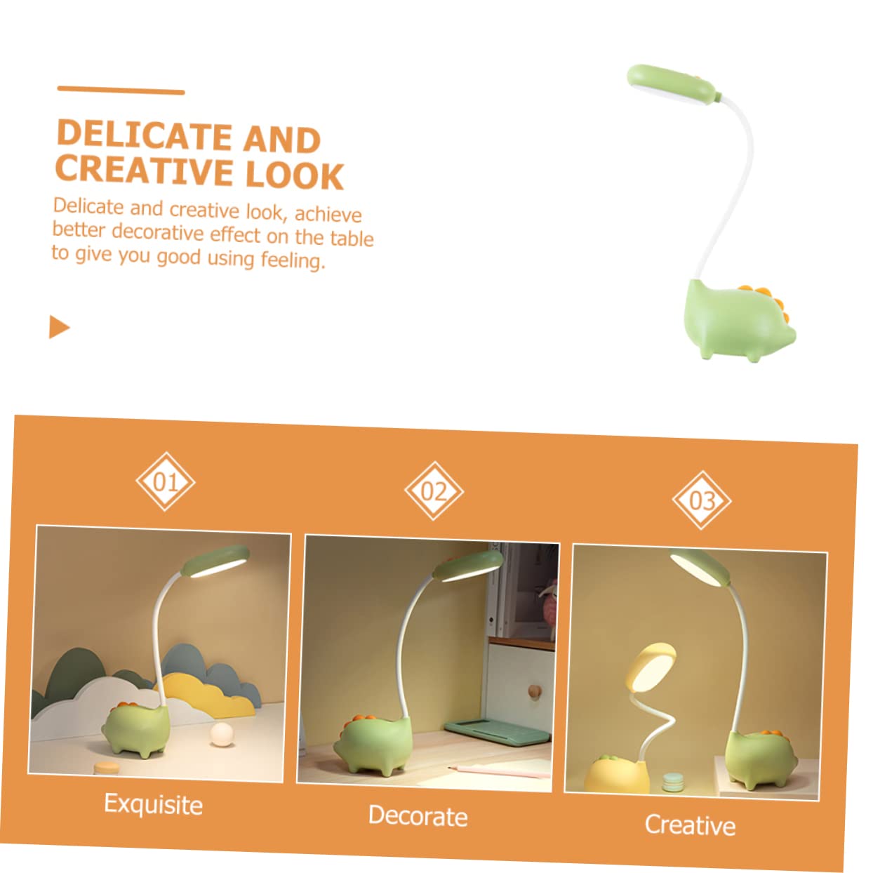 Набор из 2-х OSALADI Динозавр Маленькая Настольная Лампа Светильники для Хэллоуина USB Перезаряжаемая Лампа Ночные Светильники для Спальни Мультяшный LED Ночник ABS, фото №7 Набор из 2-х OSALADI Динозавр Маленькая Настольная Лампа Светильники для Хэллоуина USB Перезаряжаемая Лампа Ночные Светильники для Спальни Мультяшный LED Ночник ABS, фото №7