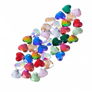 Украшения для ногтей в форме сердца POPETPOP, 100 шт., хрустальные 3D стеклянные наклейки для маникюра - Фото 1