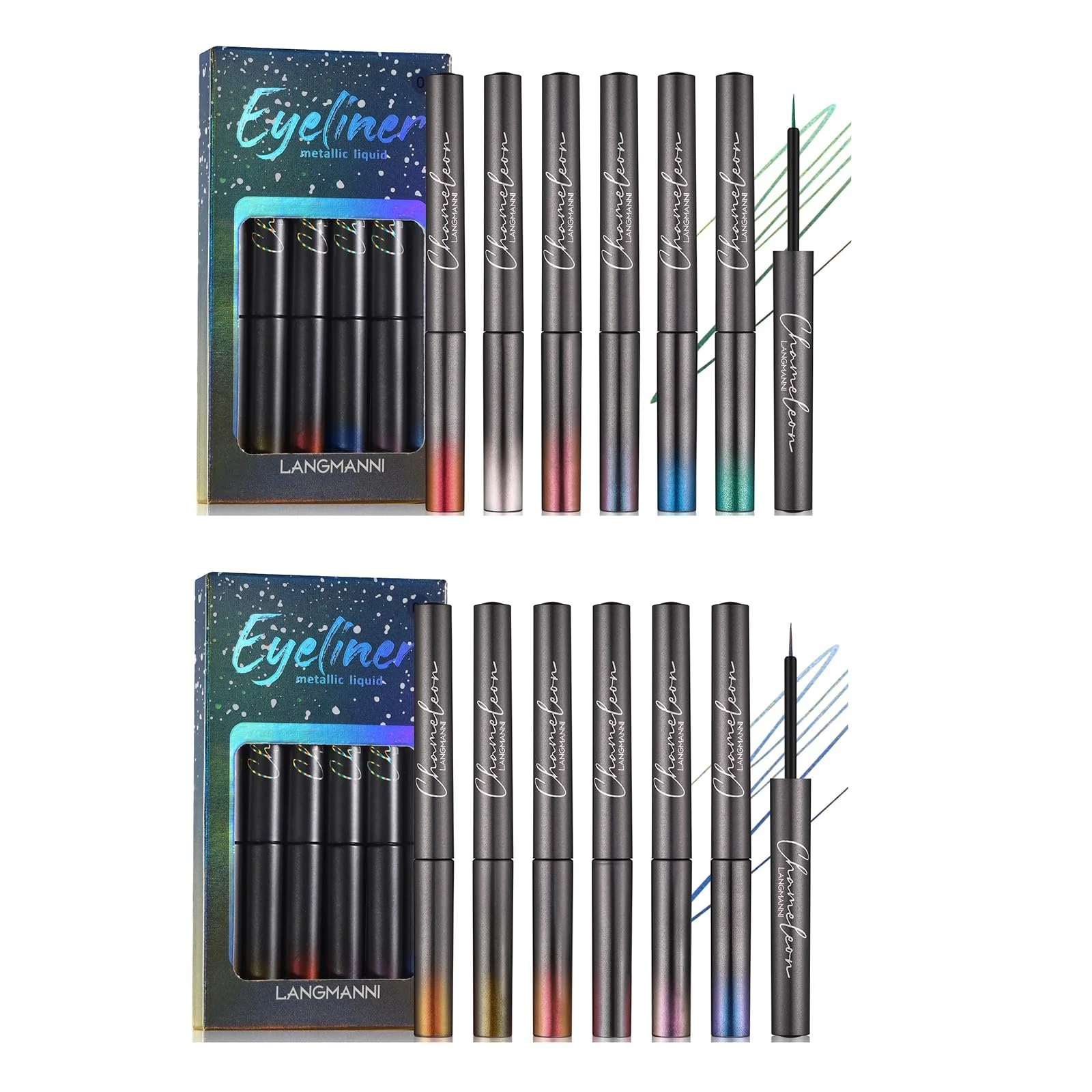 Підводка для очей Блискуча Високопігментована Водостійка Набір, фото №2