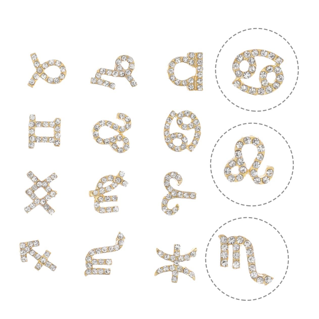 Украшения для ногтей Mikinona, 24 шт., знаки зодиака, фото №6