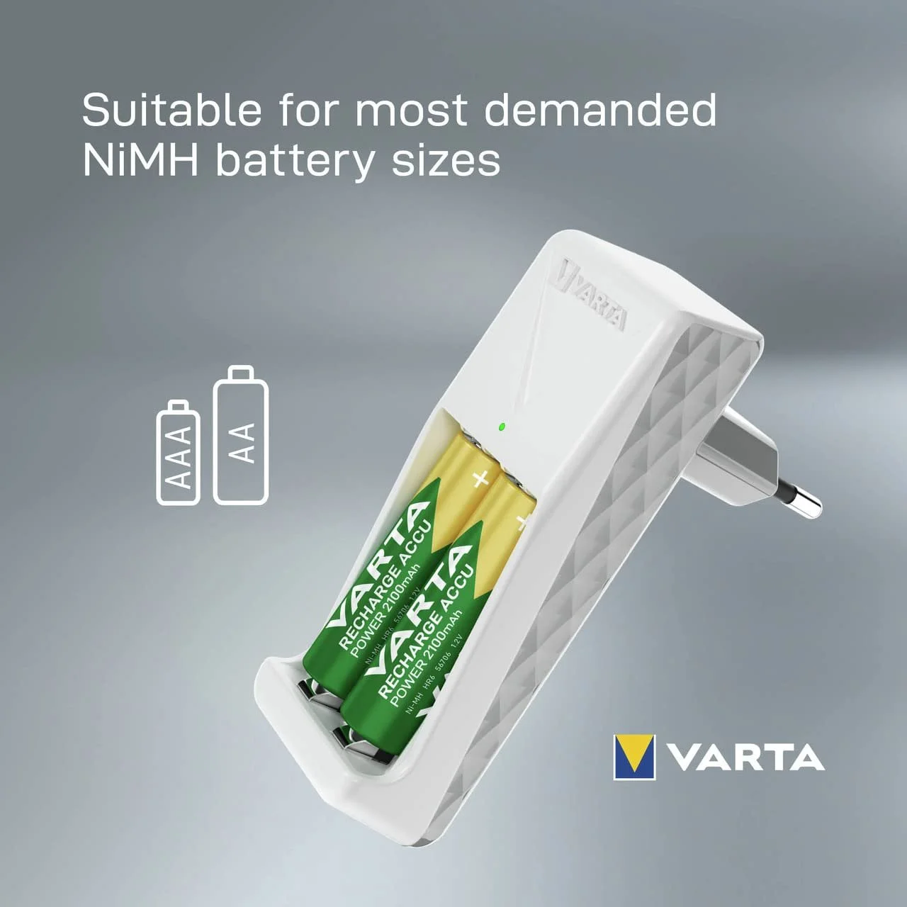 Зарядний пристрій Varta для акумуляторів, включає 2 x AAA 800 mAh, білий, фото №9