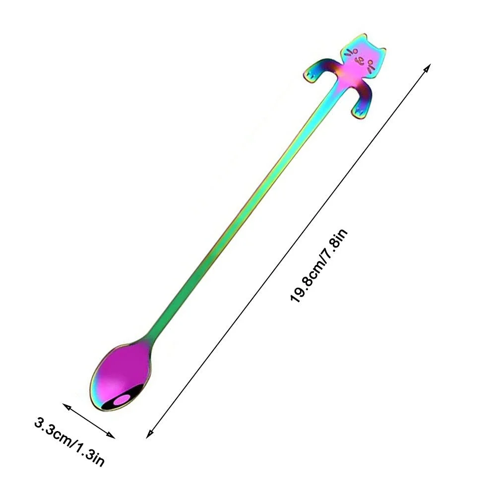 Ложка для кави Тип Міні QQWW Котяча 5 шт. Різнокольорові, фото №3