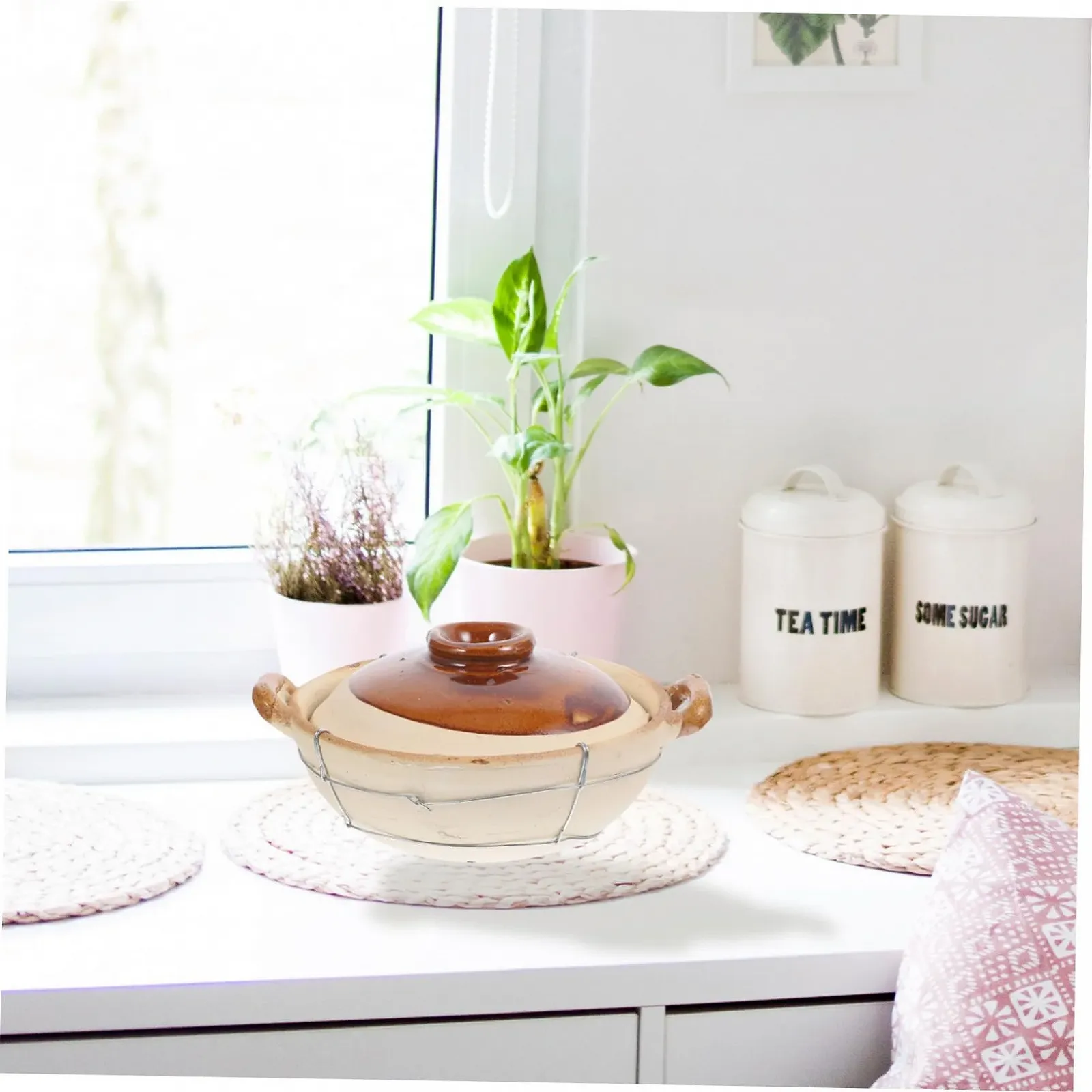 Кастрюля керамическая GLEAVI Chinese с двойными ручками для дома и ресторана для блюд из риса и супов, фото №5