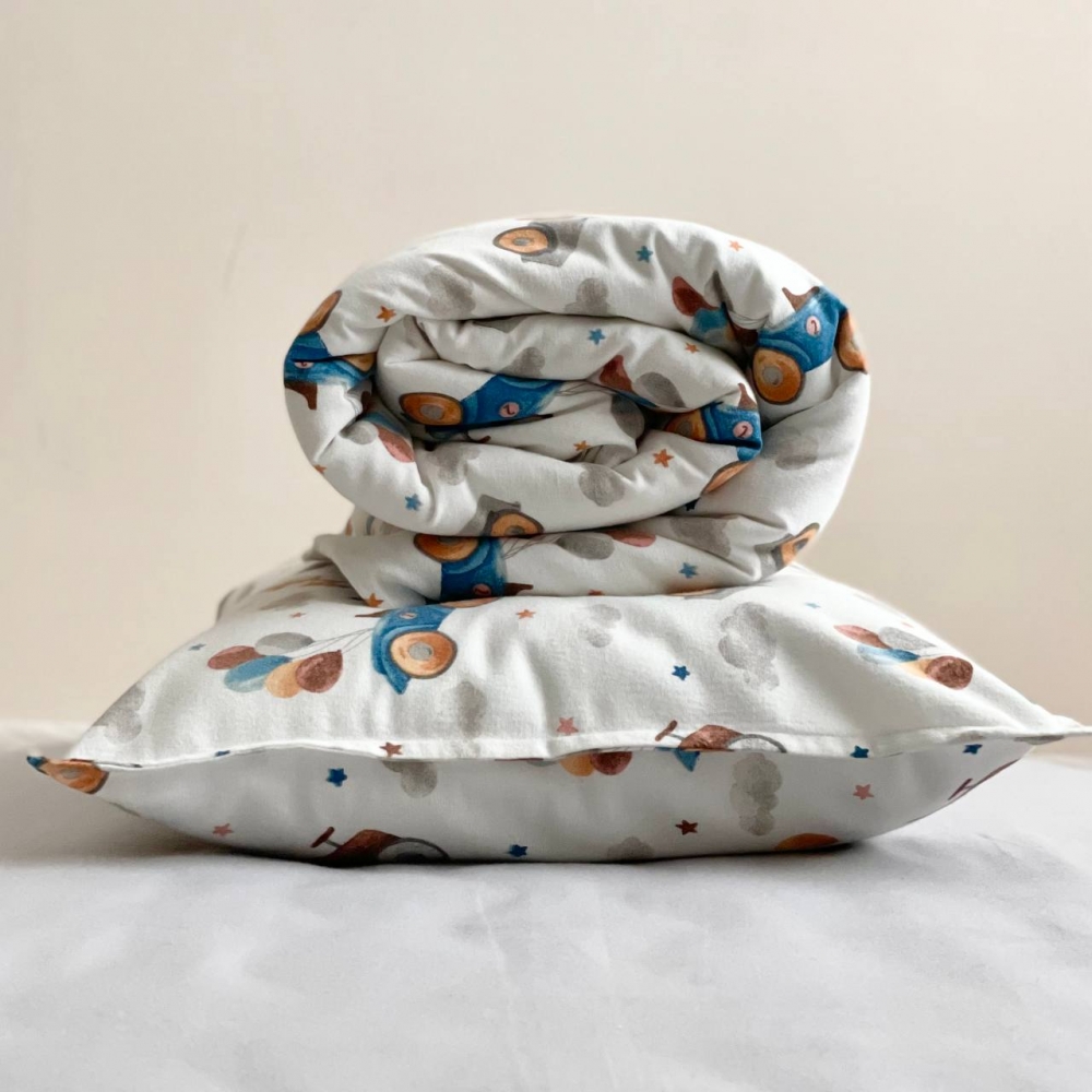 Комплект постільної білизни на ліжко 160х80 см фланель Машинки, фото №2