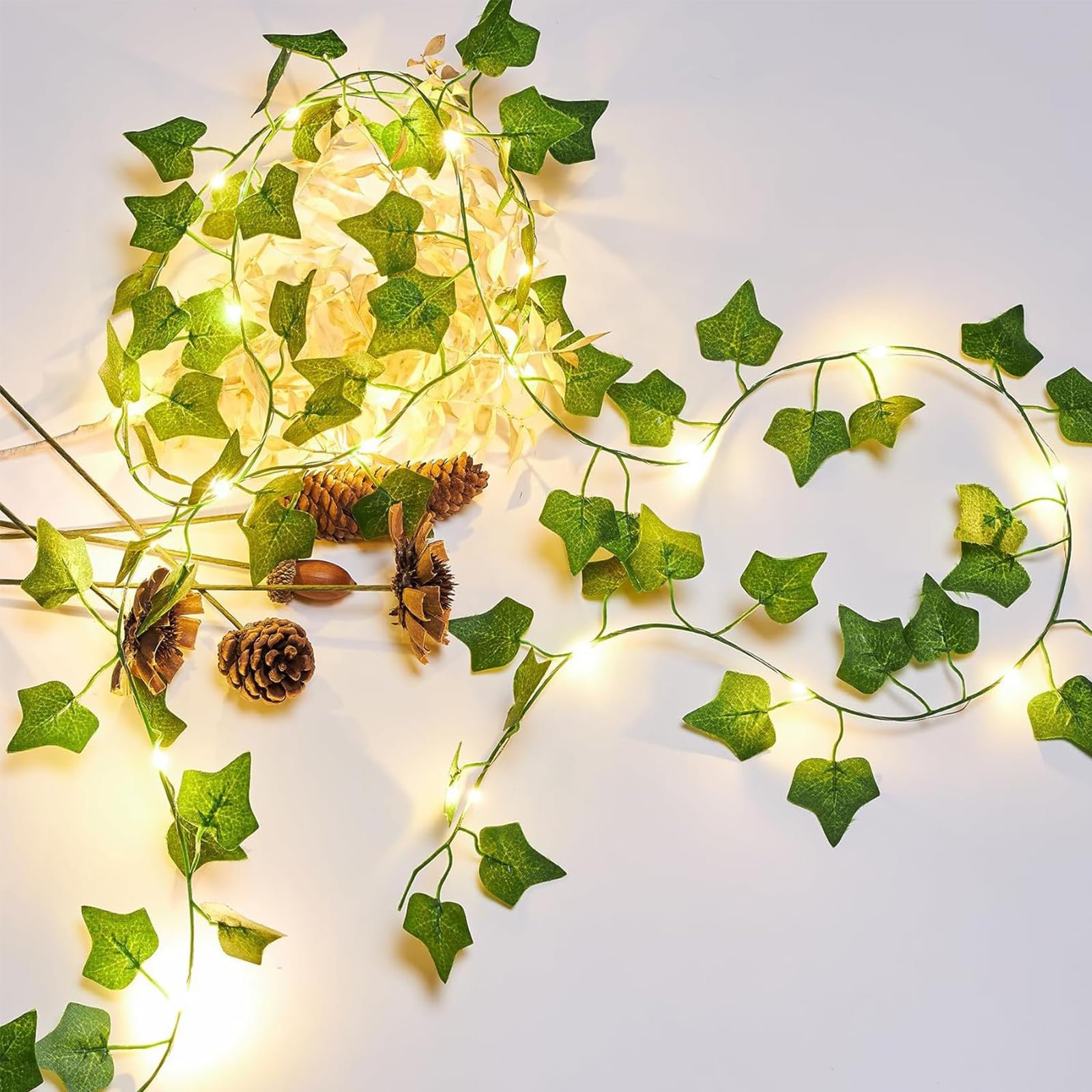 Світлодіодна гірлянда ENLACE Штучний плющ 20 LED 2 м Зелений, фото №3