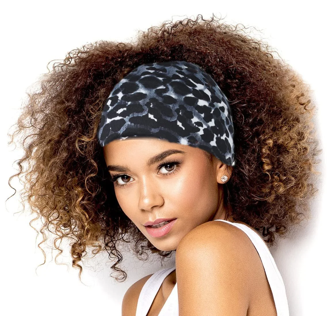 Пов'язка на голову широка Zoestar Boho в смужку для йоги, фото №4