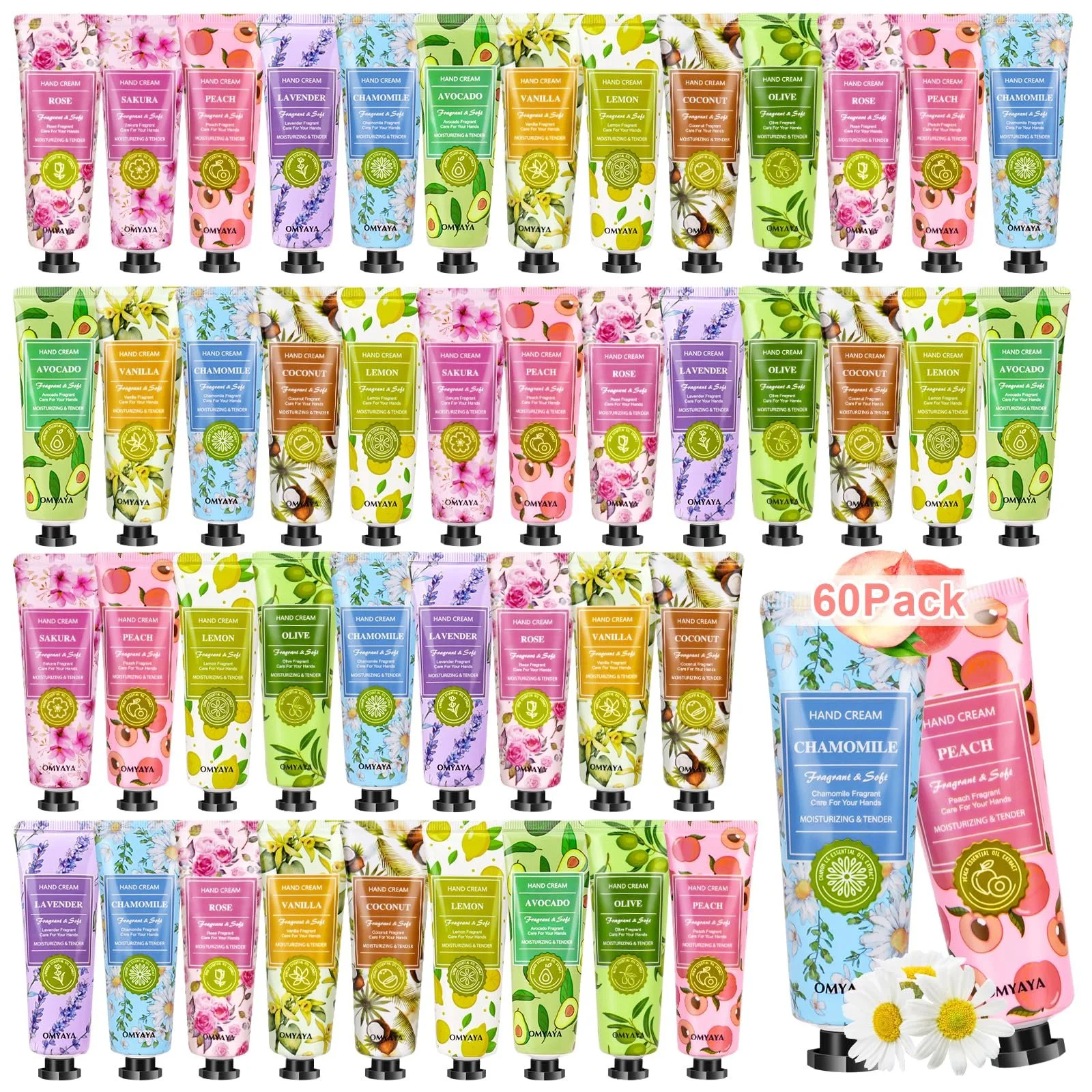 Набір кремів для рук, 60 шт, міні-набір кремів для рук, зволожуючий, фото №1