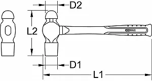 Слюсарний молоток KS Tools 964.2102 нержавіюча сталь 340 г synthetic.ua - Фото 1