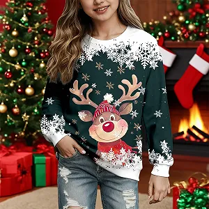 Різдвяний світшот для дівчинки Merry Christmas synthetic.ua - Фото 1