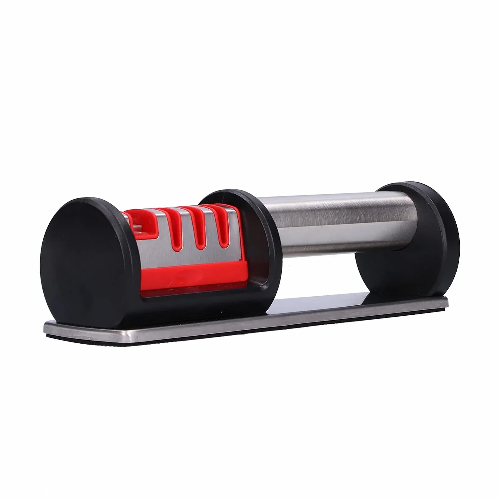 Точило для ножів ручна 4-рівнева багатофункціональна з основою з нержавіючої сталі Black, фото №8