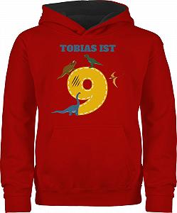 Детская толстовка Shirtracer 9th - 9-й День рождения Динозавр Динозавр - Фото 1