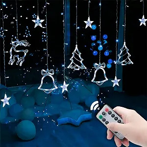 Гирлянда-штора с фигурками 2,5м 138 LED от 220V Белая Гирлянда новогодняя - Фото 1