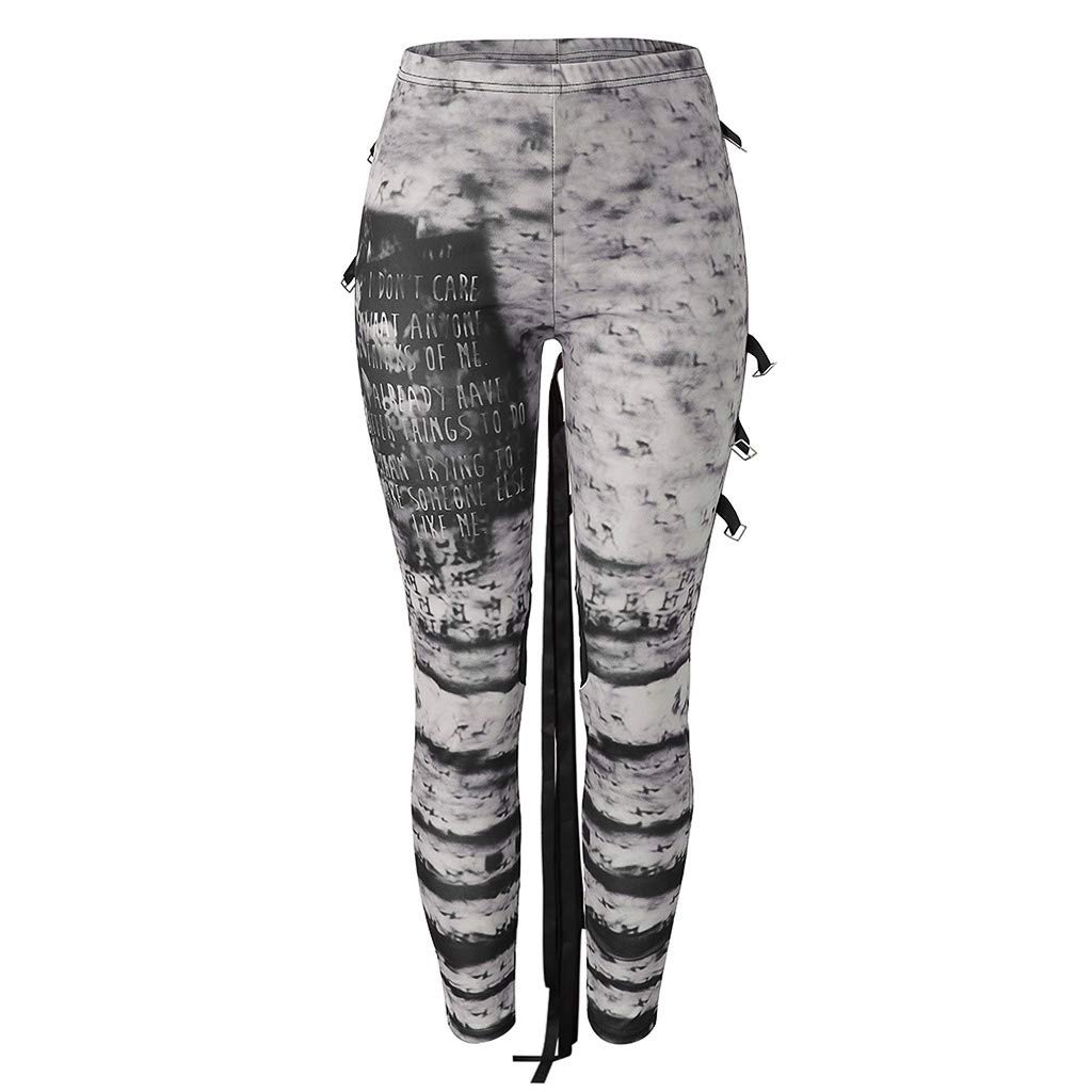 Gothic Женские с высокой талией Punk Halloween Steampunk Distressed Tie-Dye Skinny, фото №3