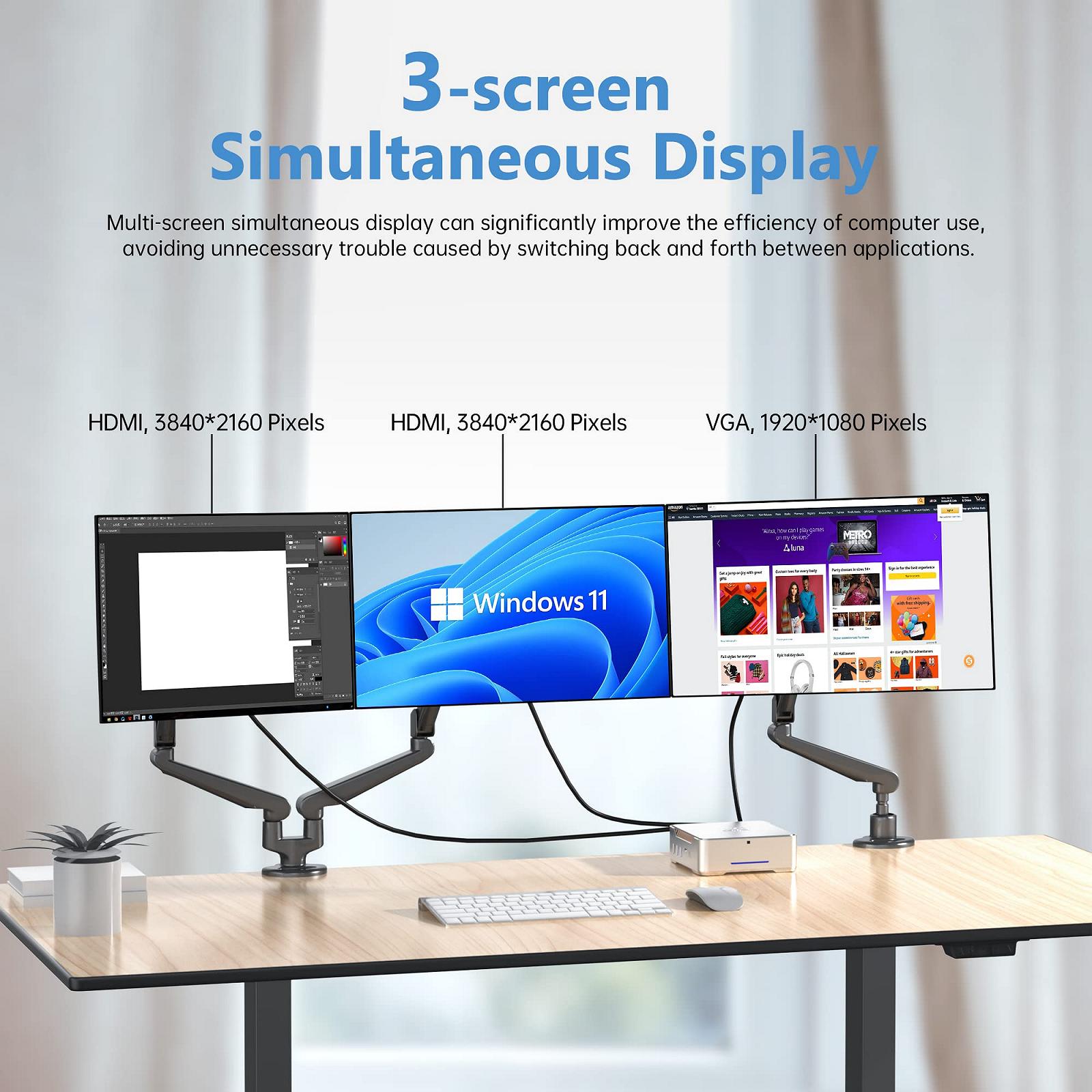 Міні ПК ACEMAGICIAN Celeron N5105 12GB DDR4 256GB SSD чорний, фото №5