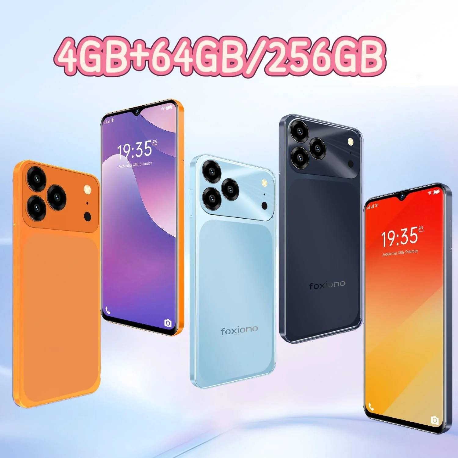 Смартфон 6.5" HD 4GB RAM 64GB ROM TF 256GB 4G LTE 5MP+13MP 4000 мАч 8-ядерный Оранжевый (Orange), фото №2