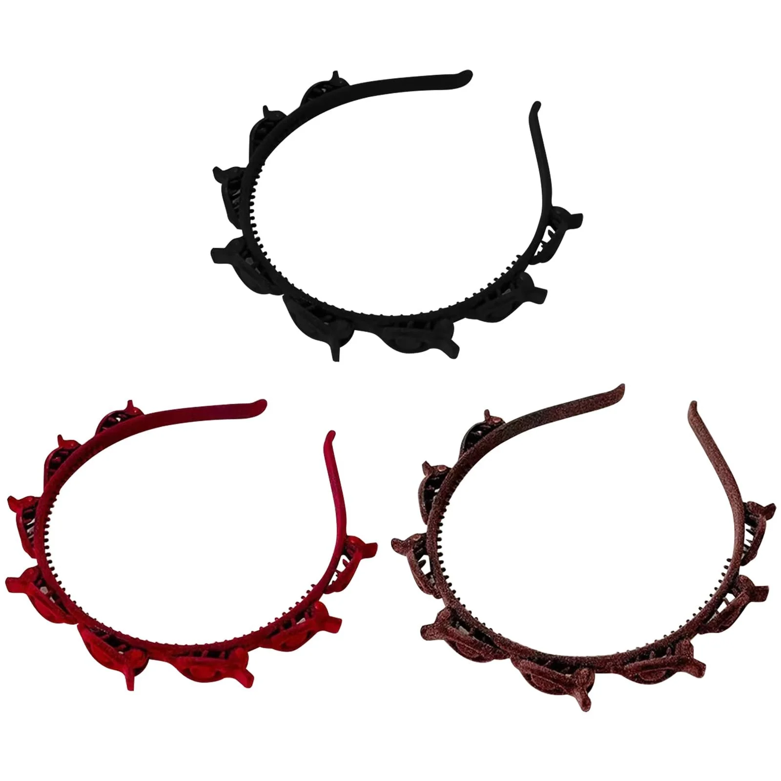 Набір з 3 обручів для волосся з затискачами, фото №1 Набір з 3 обручів для волосся з затискачами, фото №1