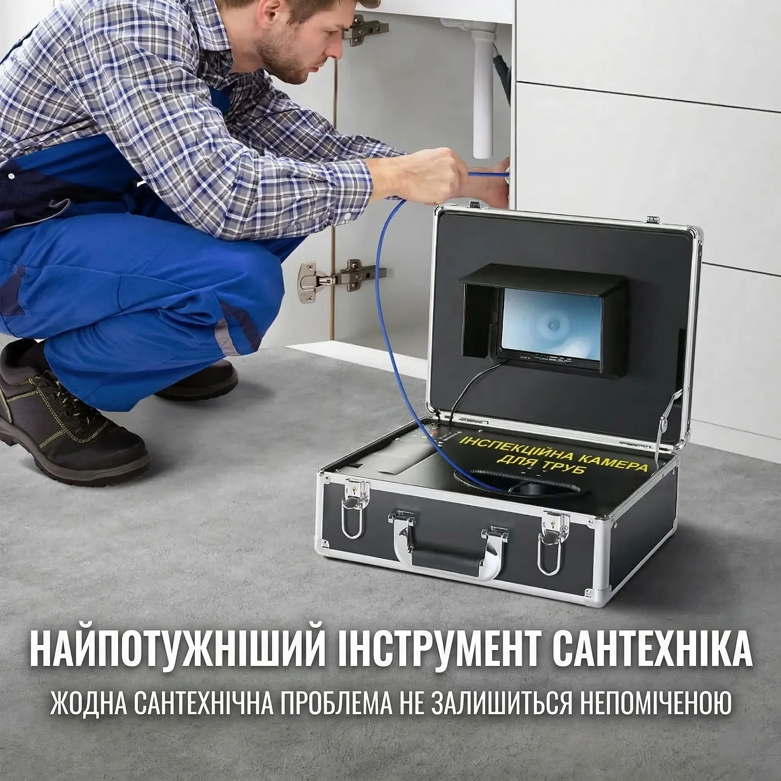 Ендоскопічна камера Vevor H6 / 7" HD дисплей / 30м / Вологозахист IP68 / Чорна, фото №2 Ендоскопічна камера Vevor H6 / 7" HD дисплей / 30м / Вологозахист IP68 / Чорна, фото №2