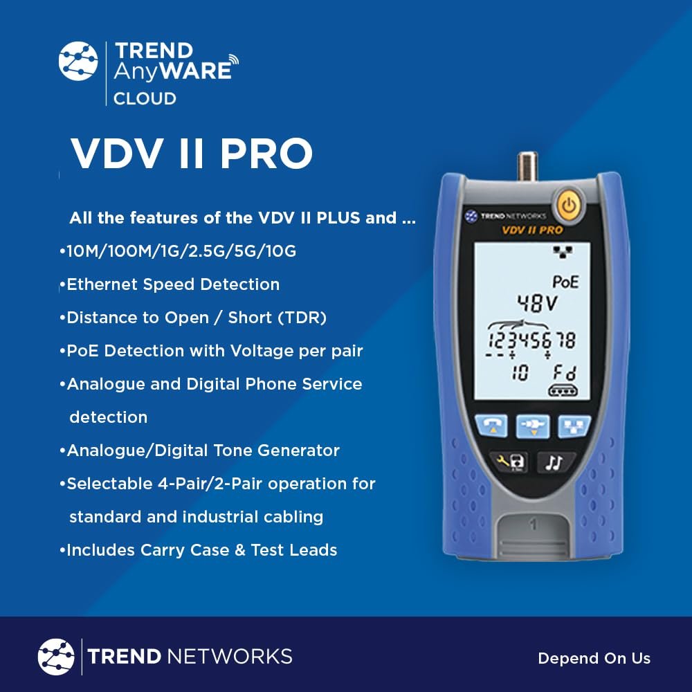 Тестер кабельний TREND Networks VDV II Pro для телефонних мережевих та телевізійних ліній Синій, фото №7
