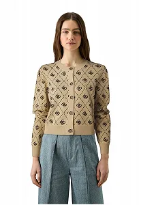 Купити Жіночий кардиган Guess - Sarah 4G LS CN Cardi Swtr (W4BR0D Z3JD2) Бежевий - S - Фото 1 Жіночий кардиган Guess - Sarah 4G LS CN Cardi Swtr (W4BR0D Z3JD2) Бежевий - S - Фото 1