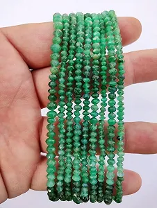 Натуральный изумруд, граненые бусины-рондели, 3.5-4 мм, нить длиной 40 см ожерелья, браслета, зеленый цвет synthetic.ua - Фото 1