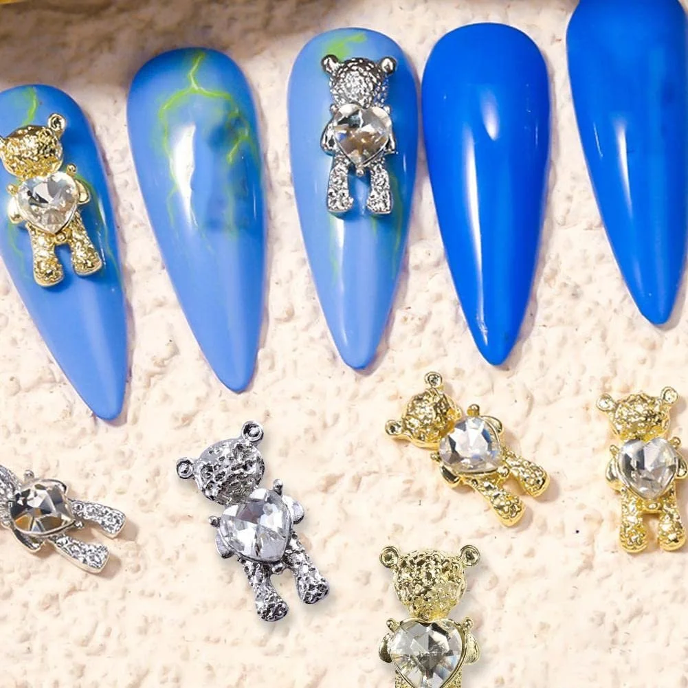 Стрази для нігтів Ведмедик Кристалічні прикраси у формі серця., фото №6