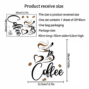 Наклейка на стіну Coffee Beans коричнева 1 шт. synthetic.ua - Фото 1