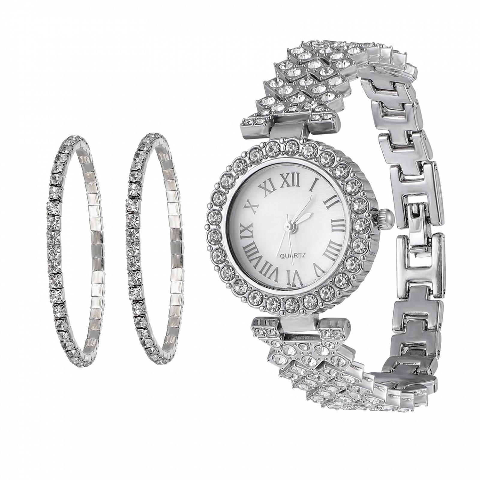 Женские часы Healvian Diamond-in в браслете, серебро, фото №1