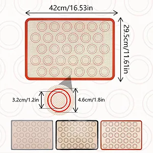 Силіконовий килимок для макарунів 42 x 29.5 см антипригарний BPA-Free Набір 3 шт. synthetic.ua - Фото 1